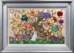 What Alice Found There - Silver-Blue Framed