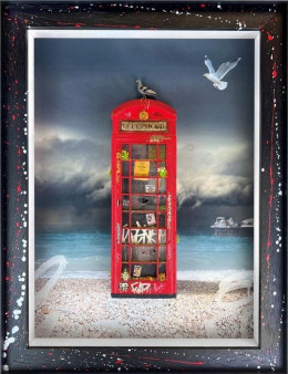 Collect Call - Brighton Beach - 3D Sculpture Art - Framed