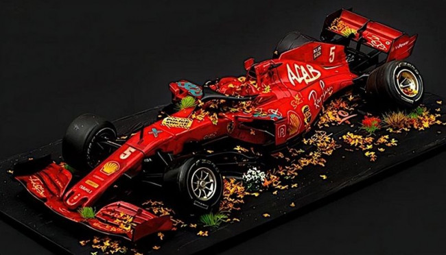 F1 Ferrari Scuderia No. 5 2020 Vettel - Stolen Recovered - Original Model Car - Sculpture F1 Ferrari Scuderia No. 5 2020 Vettel - Stolen Recovered - Original Model Car - Sculpture