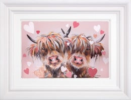 Falling For Moo - White Framed