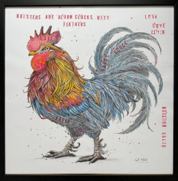 Feathered Alarm Clock - Original - Black Framed