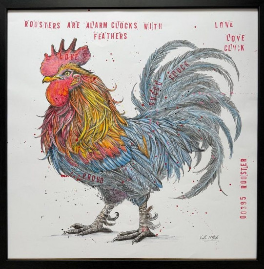 Feathered Alarm Clock - Original - Black Framed