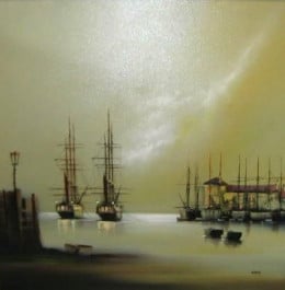 Galleons III - Original - Black Framed