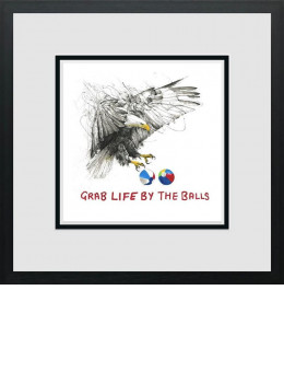 Grab Life By The Balls - Miniature - Black Framed