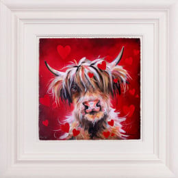 I Love Moo - White Framed