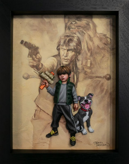 Going Solo - 3D Sculpture Art (Han Solo & Chewbacca) - Framed