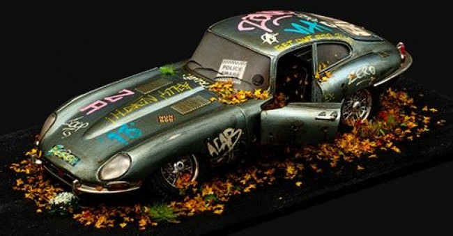 Jaguar E-Type Coupe 1961 - Stolen Recovered - Original Model Car - Sculpture