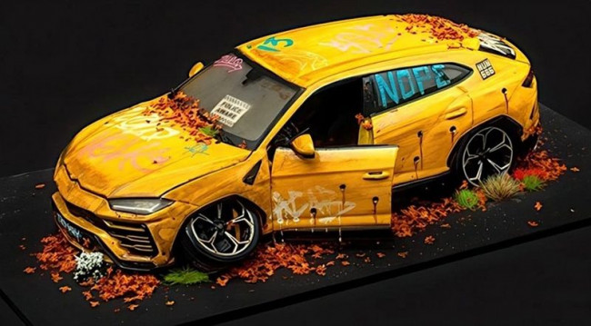 Lamborghini Urus - Stolen Recovered - Original Model Car - Sculpture Lamborghini Urus - Stolen Recovered - Original Model Car - Sculpture