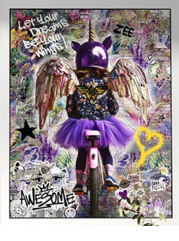 Let Your Dreams Be Your Wings - Original - White Framed