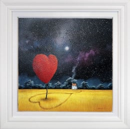 Love - In A Field Of Yellow - White Framed Love - In A Field Of Yellow - White Framed