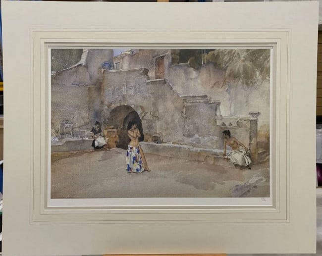 Models In An Italian Courtyard - Mounted Models In An Italian Courtyard - Mounted