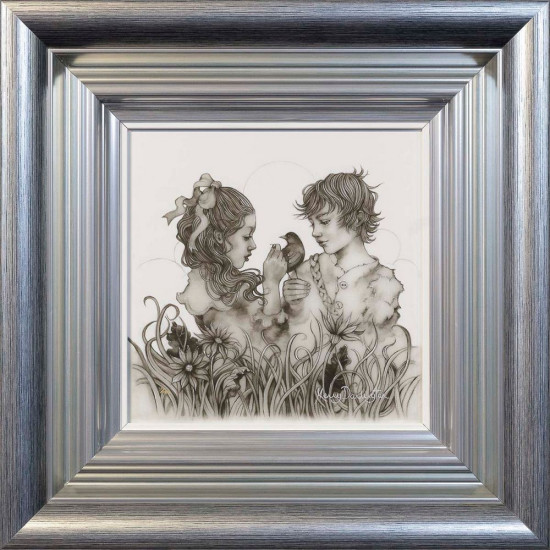 Peter And Wendy In Neverland - Silver-Blue Framed Peter And Wendy In Neverland - Silver-Blue Framed