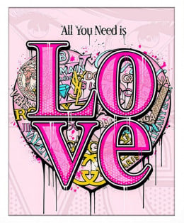 Pop Love - All You Need Is - Original - White Framed