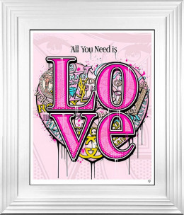Pop Love - All You Need Is - White Framed
