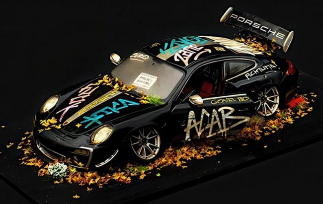 Porsche 911 - GT3 RS Black - Stolen Recovered - Original Model Car - Sculpture