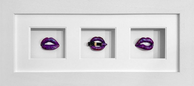 Pucker Up - Purple Lust & Lipstick - Original - Framed Pucker Up - Purple Lust & Lipstick - Original - Framed