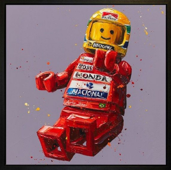 Senna Lego - Canvas (Wall Of Champions Size - Ayrton Senna) - Framed Box Canvas