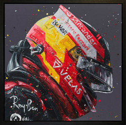 Silverstone Sainz - Wall Of Champions - Framed Box Canvas