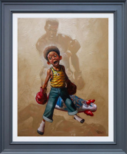 Sting Like A Bee - Deluxe Canvas - Grey Framed