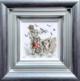 The Scarecrow, The Tin-Man and The Cowardly Lion - Silver-Blue Framed The Scarecrow, The Tin-Man and The Cowardly Lion - Silver-Blue Framed