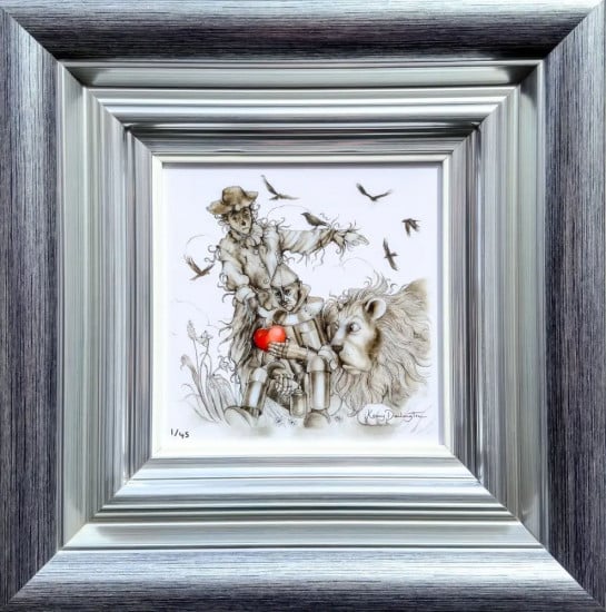 The Scarecrow, The Tin-Man and The Cowardly Lion - Silver-Blue Framed