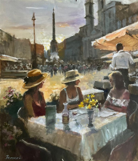 Three Ladies In Rome - Framed Three Ladies In Rome - Framed