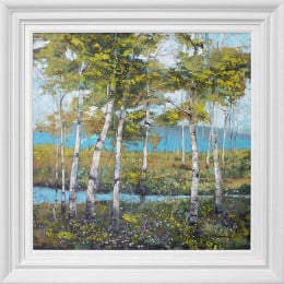Woodland Study Of Spring I - Original - White Framed
