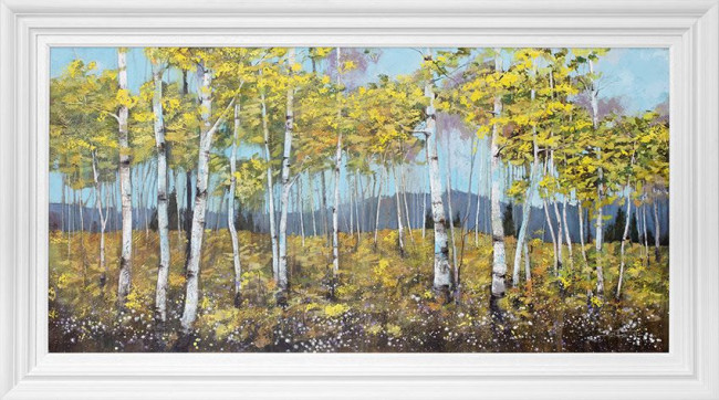 Woodland Study Of Spring II - Original - White Framed Woodland Study Of Spring II - Original - White Framed