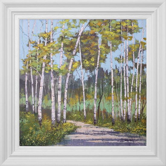 Woodland Study Of Spring III - Original - White Framed Woodland Study Of Spring III - Original - White Framed