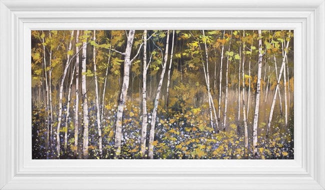 Woodland Study Of Spring IV - Original - White Framed Woodland Study Of Spring IV - Original - White Framed