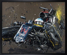 Alonso Crash - Canvas - Artist Proof Black Framed - Framed Box Canvas