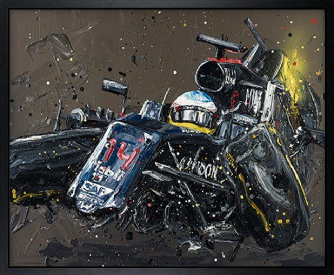 Alonso Crash - Canvas - Black Framed