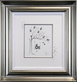 Besties - Original Sketch - Silver Framed