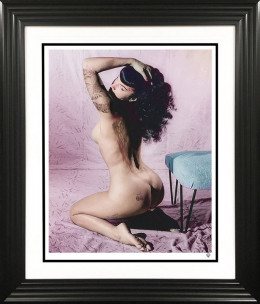 Bettie Page II (Colour) - Artist Proof Black Framed