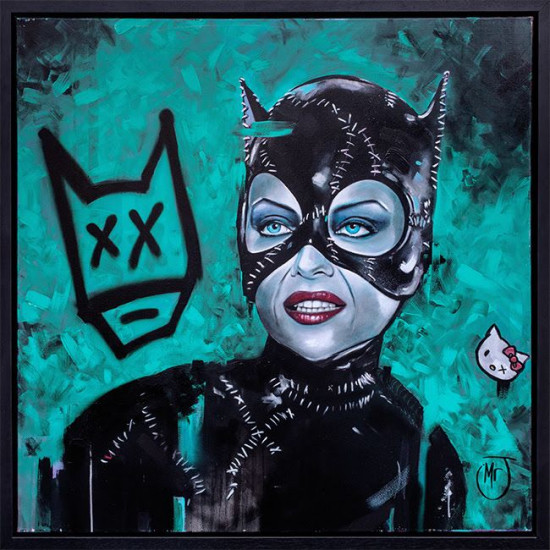 Cat Woman - Original - Black Framed