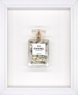 Chanel No.5 Capsules – (Cream) On White - White Framed