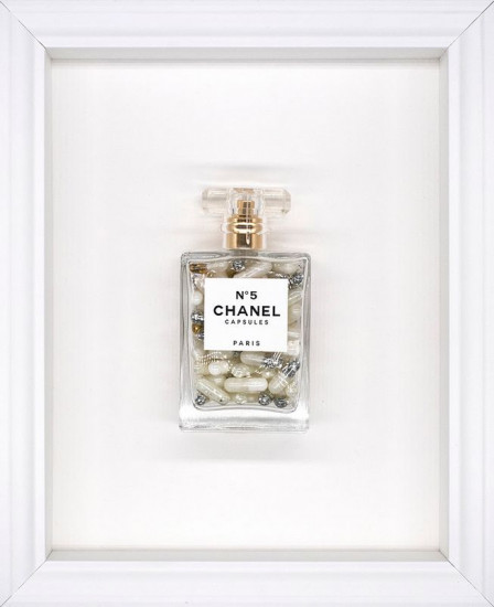 Chanel No.5 Capsules - On White - White Framed