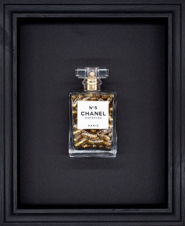 Chanel No.5 Capsules – (Gold) On Black - Black Framed
