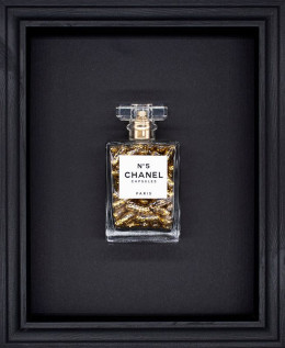 Chanel No.5 Capsules – (Gold) On Black - Black Framed