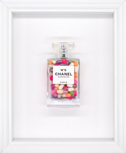 Chanel No.5 Capsules – (Multi-Colour) On White - White Framed