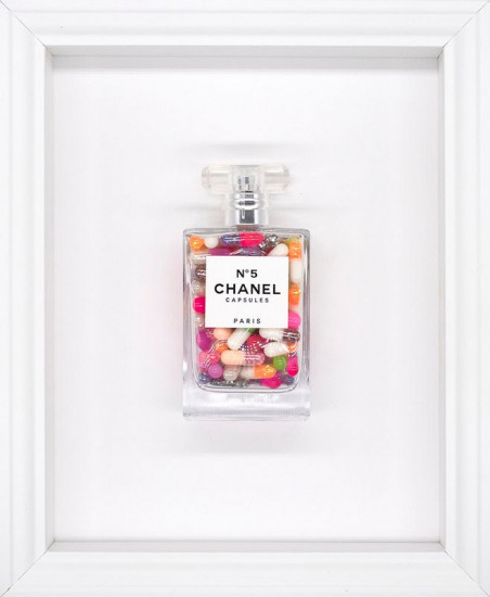 Chanel No.5 Capsules - On White - White Framed