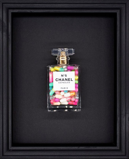 Chanel No.5 Capsules - On Black - Black Framed Chanel No.5 Capsules - On Black - Black Framed