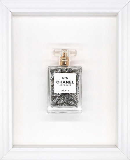 Chanel No.5 Capsules - On White - White Framed