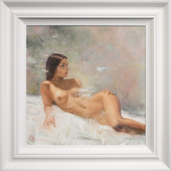 Dea I - Original - White Framed