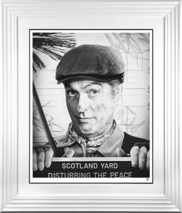 Disturbing The Peace (Black & White) - White Framed