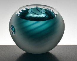 Dizzy Spiral Bowl (Sea Green) - Large - Original Sculpture