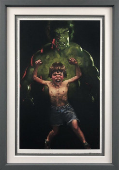 Dr Bruce Banner Is Bathed In Full Force (Hulk) - Framed