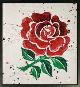 English Rose - Canvas - Artist Proof Black Framed - Framed Box Canvas