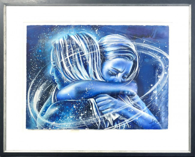 Eternal Embrace - Original On Paper - Black Framed