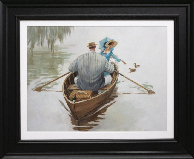 Feeding The Ducks - Black Framed
